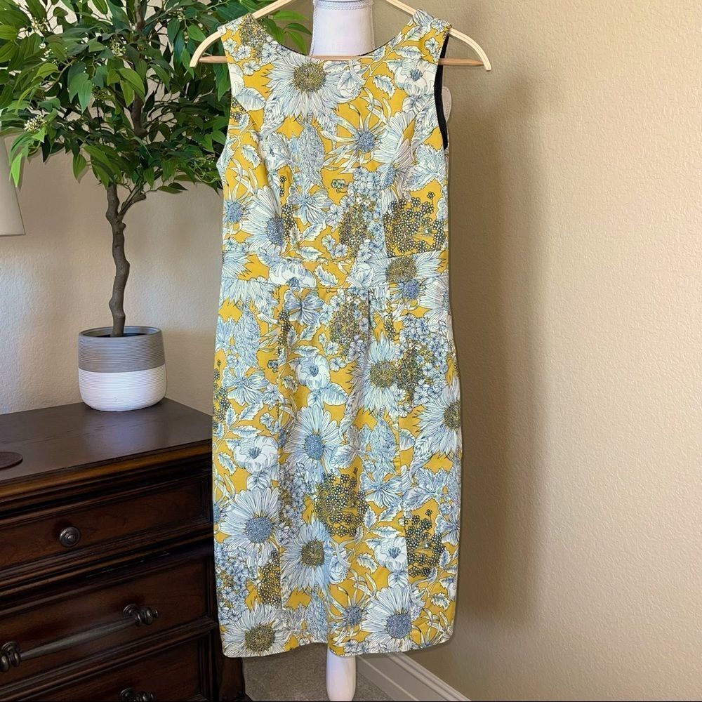 Liberty of London For Target Yellow Sunflower Shift Dress Career Sz 4